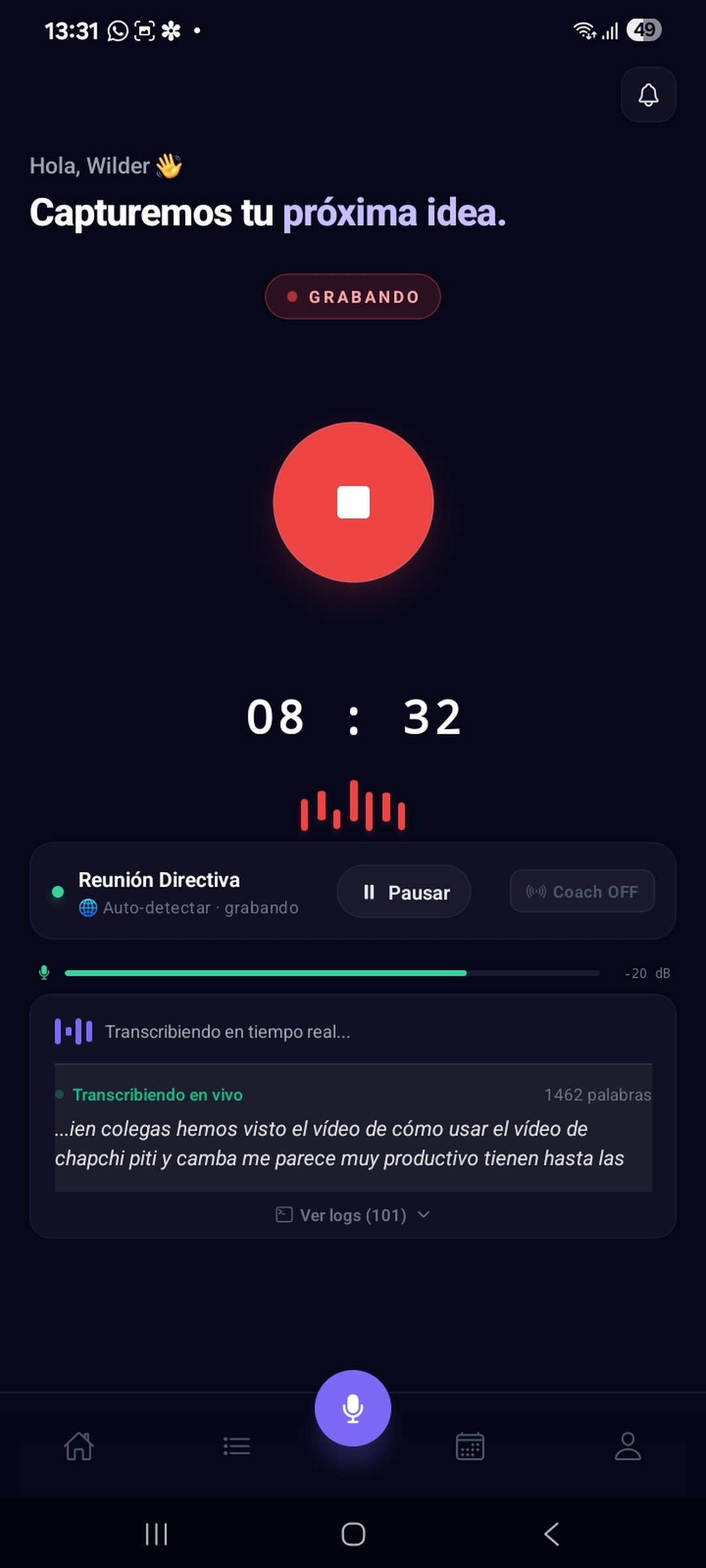 Zentic grabación en vivo